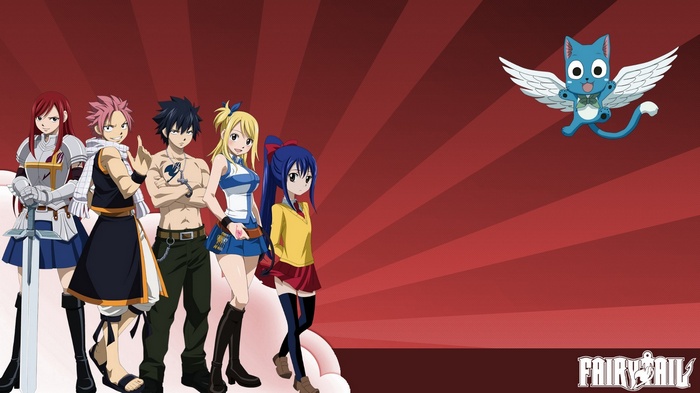 anime boys, Fullbuster Gray , Marvell Wendy , Fairy Tail, Heartfilia Lucy , Dragneel Natsu, anime, Scarlet Erza, anime girls, Happy (Fairy Tail)