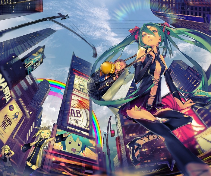 Hatsune Miku and friends in Times Square