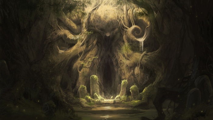 World of Warcraft Artwork of a Forest Shrine