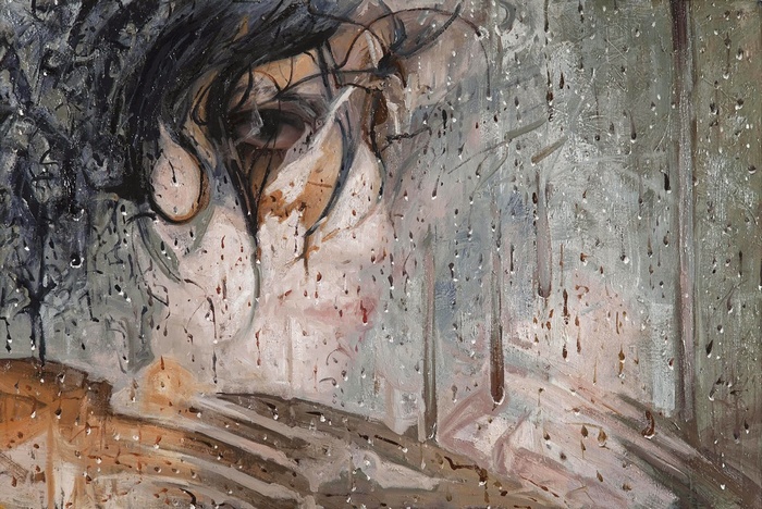 Alyssa Monks, women, painting, face, artwork