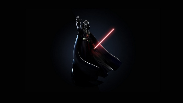 Darth Vader with Red Lightsaber in Star Wars