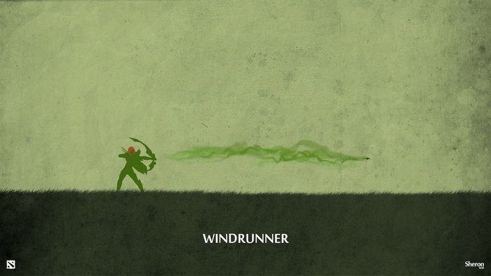 Dota 2 Windrunner shooting green energy