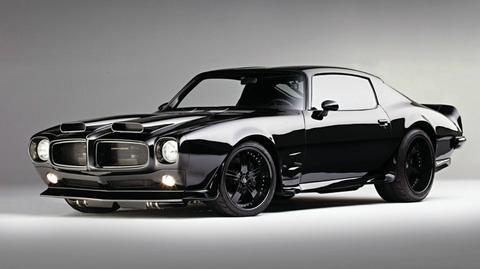 Black Pontiac Firebird muscle car