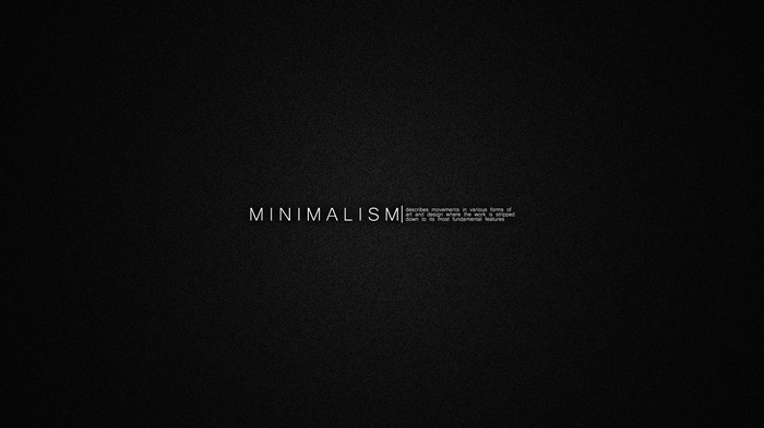 Minimalism definition on a dark textured background