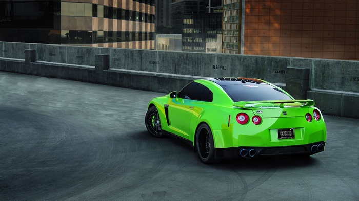 Vehicle Green Cars Parking Lot Nissan Skyline GT-R Nissan GT-R Car Nissan Skyline GT-R R35 City Nissan