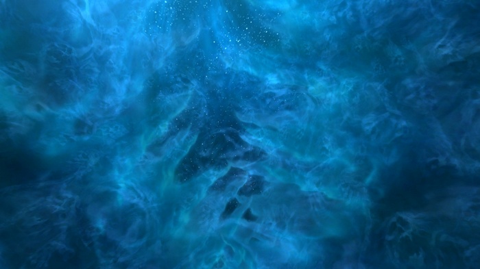 Blue nebula with stars in space art