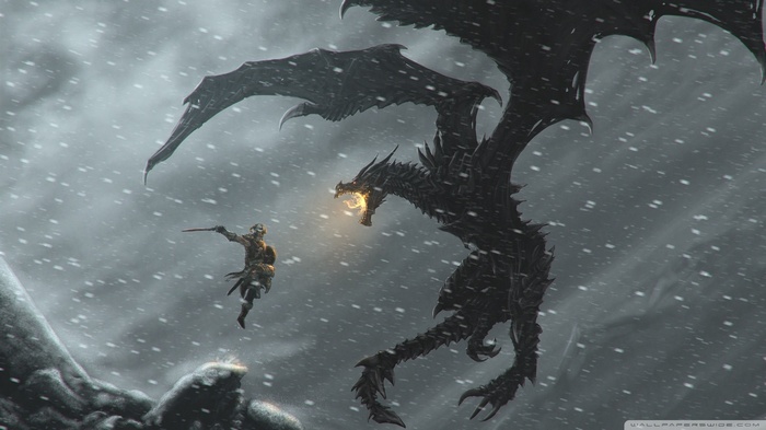 The Elder Scrolls V: Skyrim Dragon Battle
