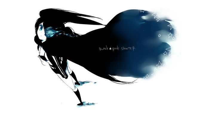 Black Rock Shooter anime girl with black hair