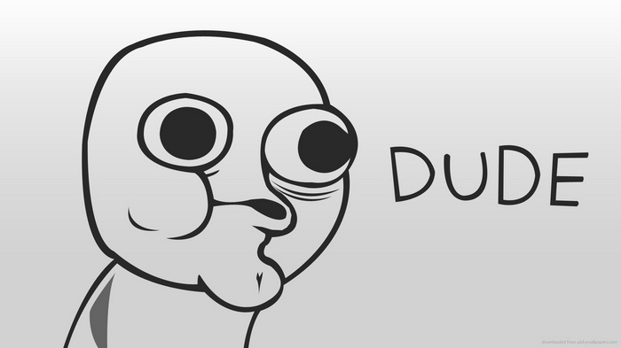 Dude meme character with text