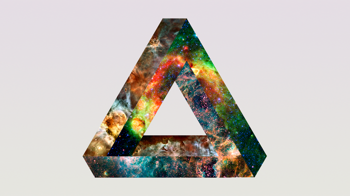 Simple Background Digital Art Triangle Abstract Penrose Triangle Space Minimalism