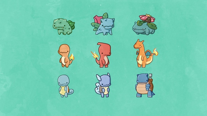 Pokemon Starters Minimalist Art
