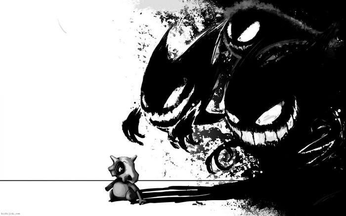 Haunter Monochrome Gengar Cubone Gastly Pokemon Video Games