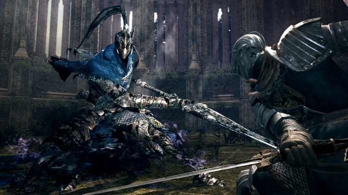 Artorias the Abysswalker fighting in Dark Souls