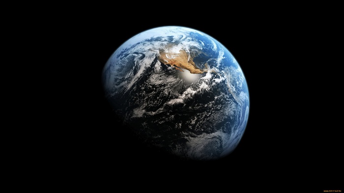 Earth from space with North America visible
