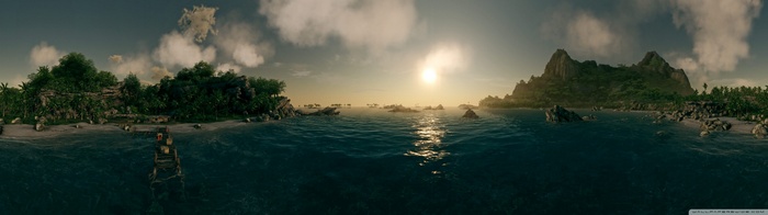 Crysis video game tropical island panorama