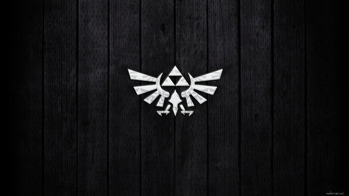 The Legend of Zelda Hylian Crest on Dark Wood