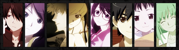 Monogatari Series Characters Collage