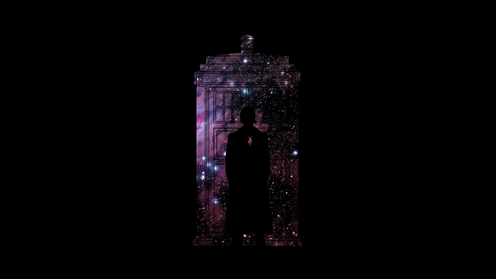 David Tennant in the TARDIS with Space Background