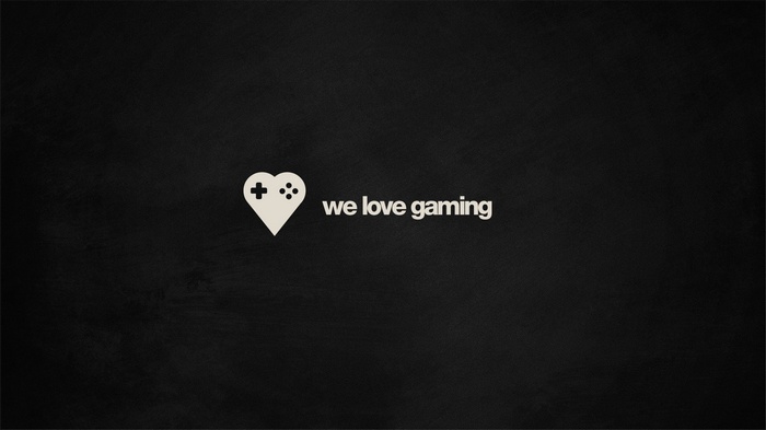 Minimalist heart with gaming controller and text