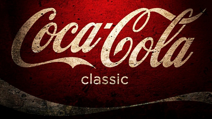 Coca-Cola Classic logo on a grunge background