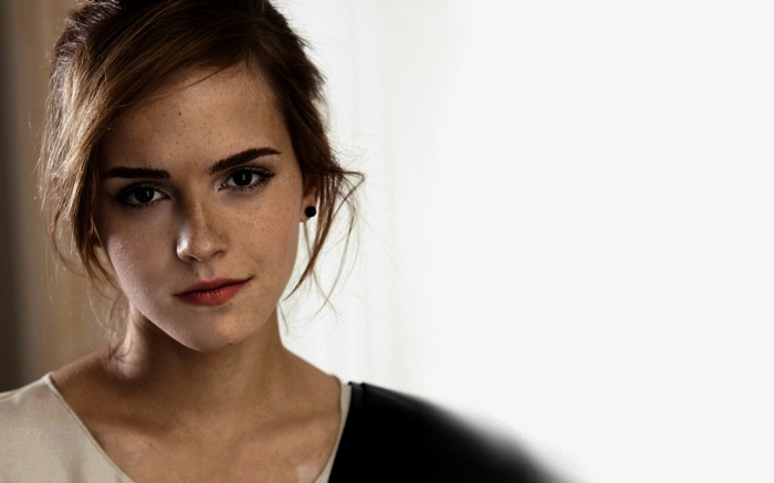 Emma Watson looking at the viewer