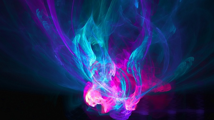 Abstract colorful smoke and digital art