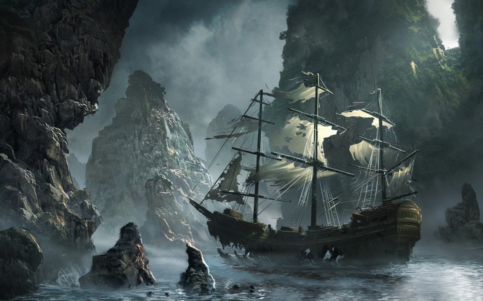 Sailing Ship Ghost Ship Old Ship Ship Fantasy Art Artwork