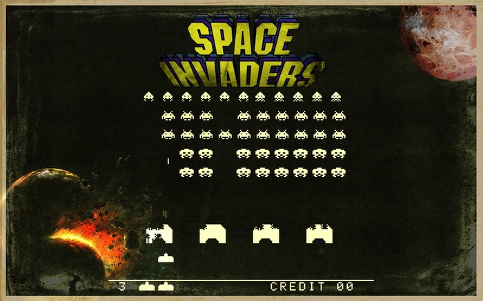 Space Invaders Retro Video Game Art