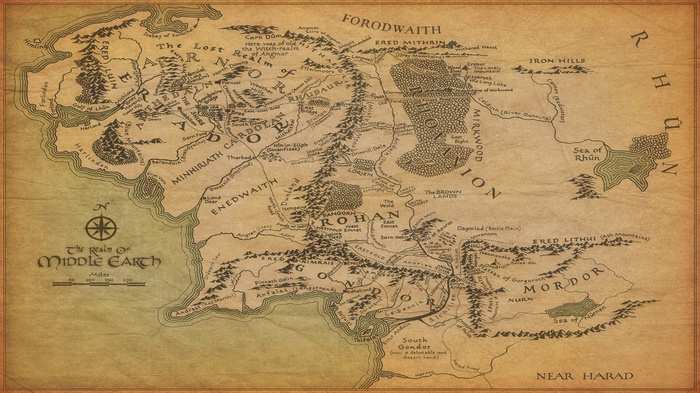 Map of Middle-earth from The Lord of the Rings