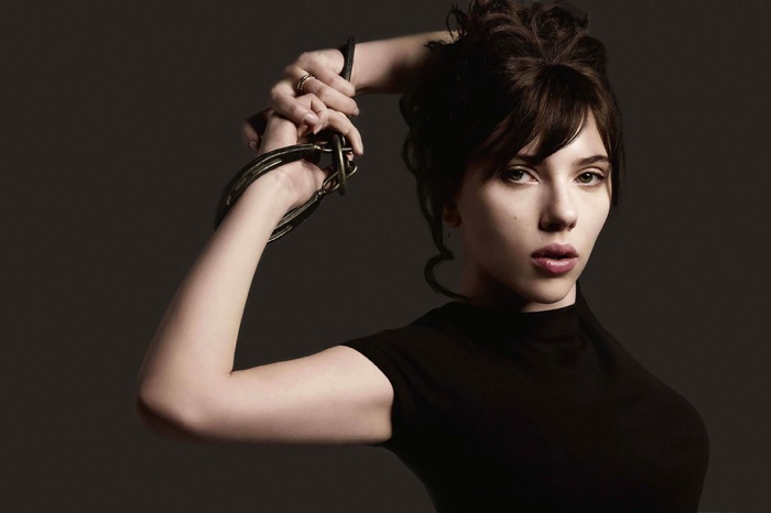 Scarlett Johansson with chains