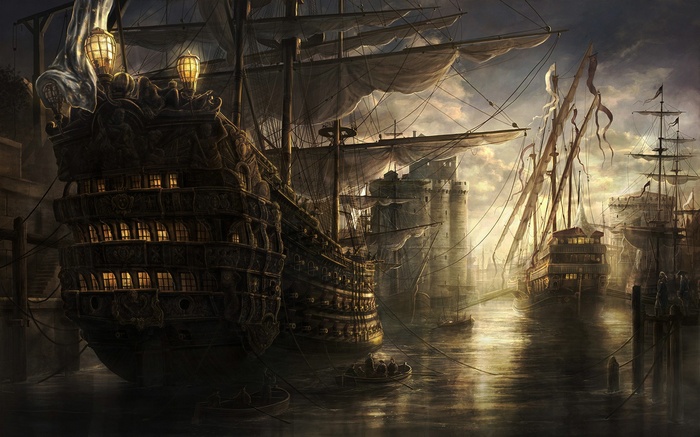 Artwork Sea Old Ship Fantasy Art Empire Total War Ship Video Games