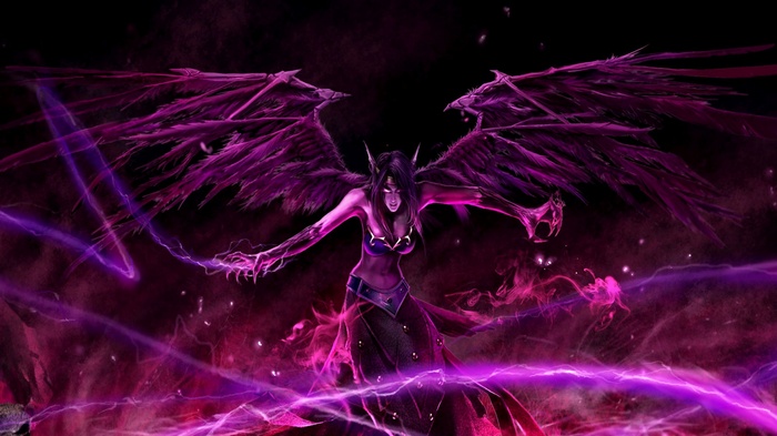 Morgana from League of Legends casting magic