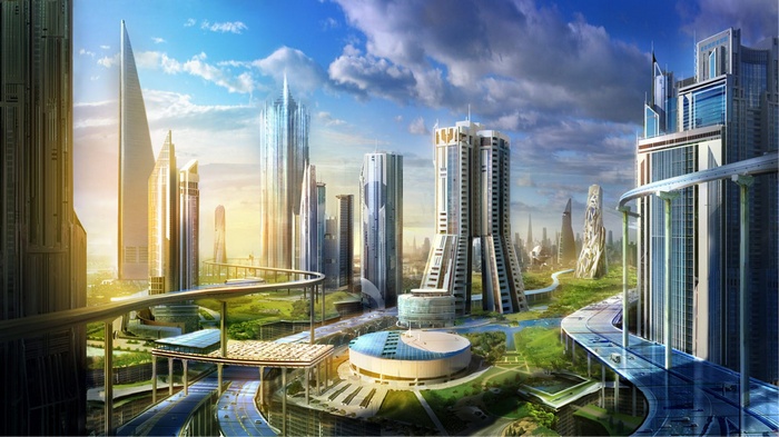Futuristic City Architecture Cityscape Landscape Science Fiction