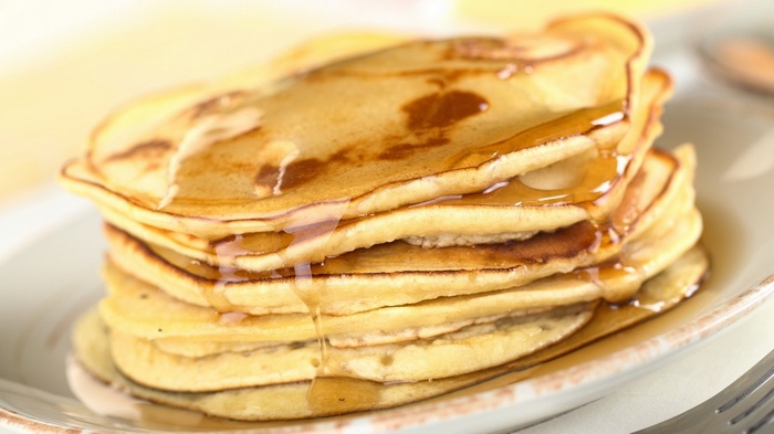 Stack of pancakes with syrup