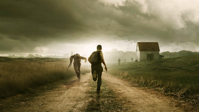 DayZ survivors running on a dirt road