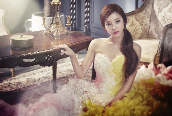 Hara Long Hair Strapless Dress Korean Brown Eyes Ponytail K-pop Asian Women Kara Looking At Viewer Redhead