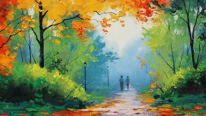 Graham Gercken Nature Path Fall Painting Artwork