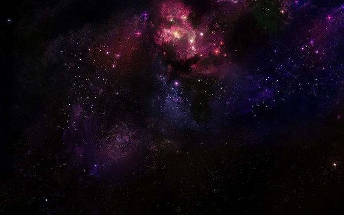 Digital art of a colorful galaxy with stars