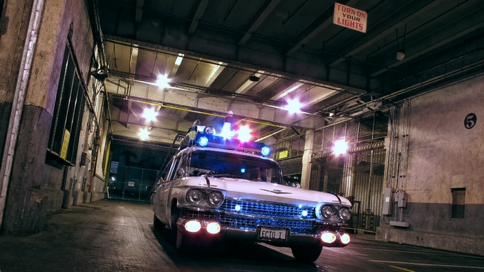 Ghostbusters Ecto-1 Car in a Garage