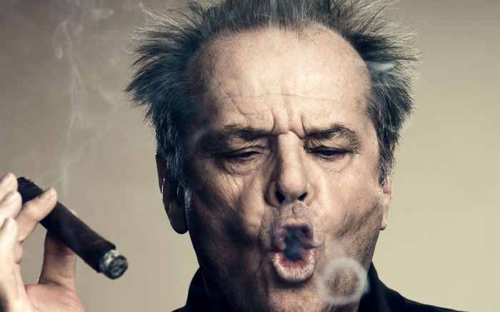 Jack Nicholson smoking a cigar