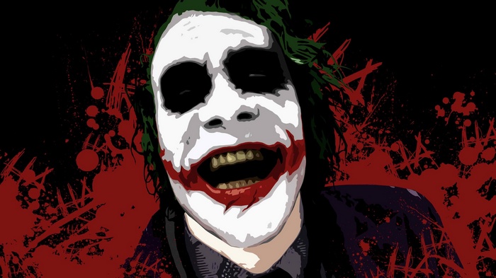 The Joker from The Dark Knight with paint splatter