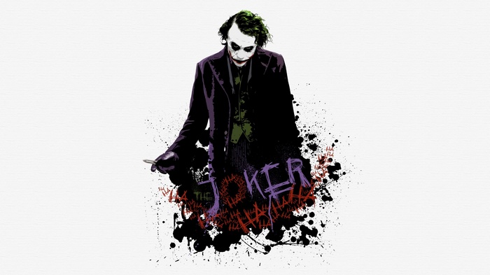 The Joker from The Dark Knight with paint splatter