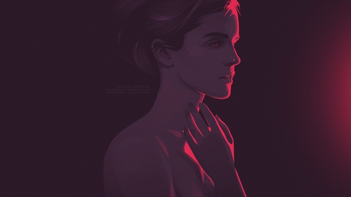 Fan art of Emma Watson in profile