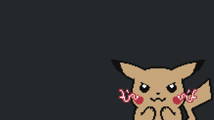 Pixel art Pikachu with red cheeks and lightning