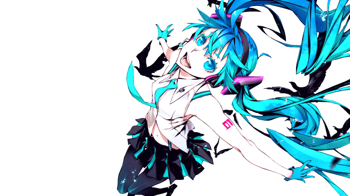 Hatsune Miku Anime Girl with Blue Hair