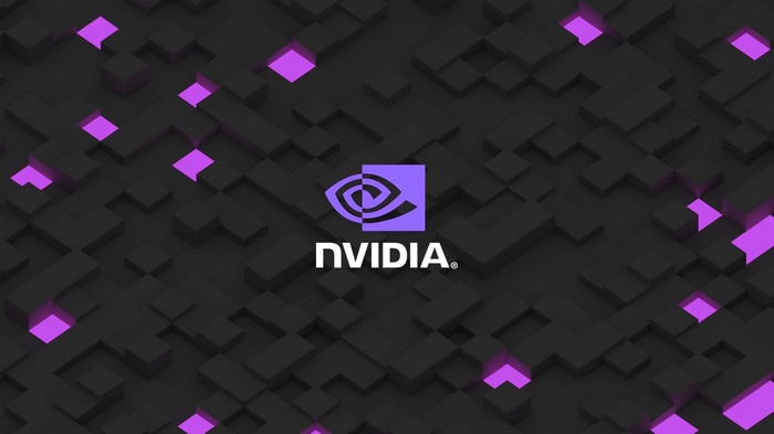 Nvidia logo on a dark abstract background