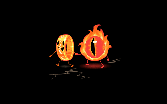 The One Ring and the Eye of Sauron shaking hands