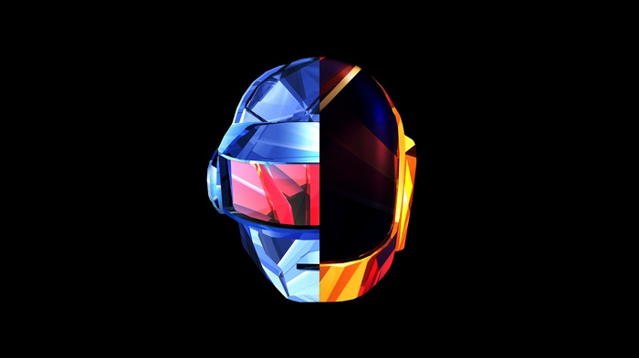 Facets punk black background digital art music Daft Punk Justin Maller EDM