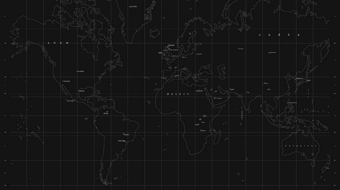 World map with labels