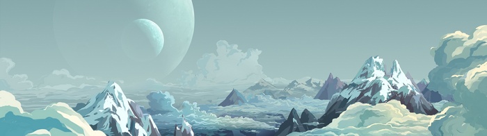 snow space art planet nature artwork sky clouds mountains dual monitors digital art multiple display